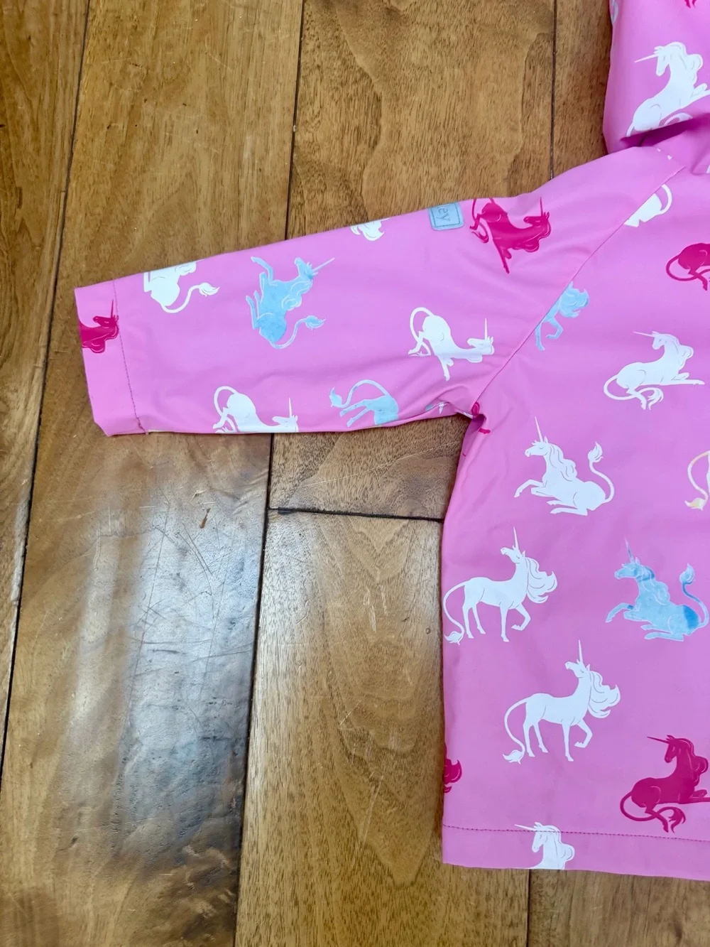 Hatley Girls Color Changing Unicorn Raincoat Pink Terry Lined Size 3